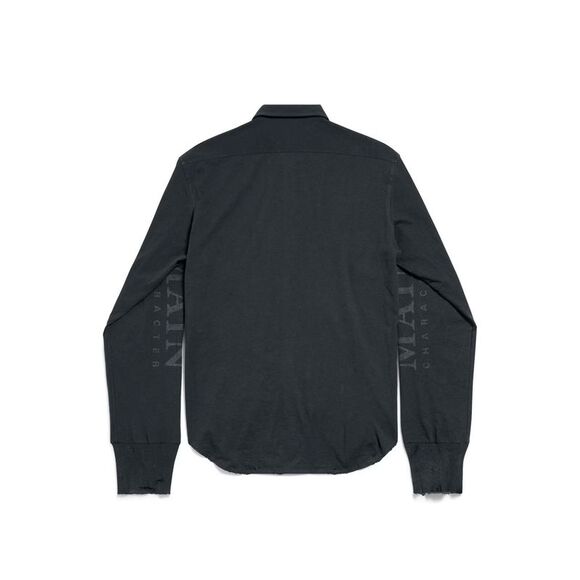 Balenciaga Men Main Character Artwork Long-Sleeved Jersey Polo Shirt - Picture 2 of 2